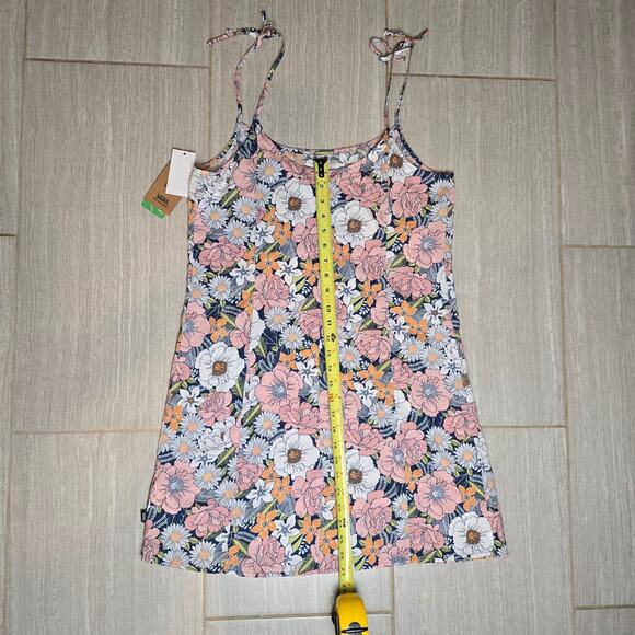 NWT!! VANS WOMENS (JUNIORS) SIZE LARGE RETRO FLORAL SLEEVELESS TIE MINI DRESS - Picture 7 of 10